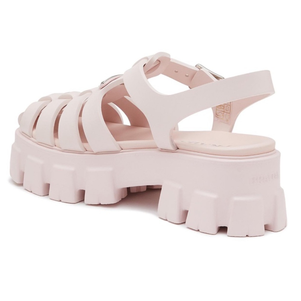 Prada Monolith Logo Plaque Platform Fisherman Sandals - Picture 5 of 10